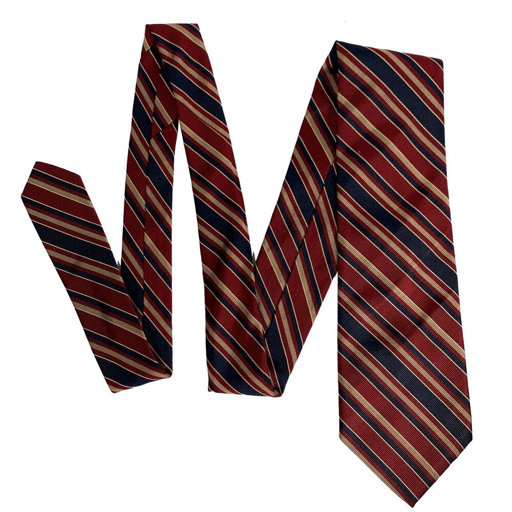 Bert Pulitzer Mens Stripe Vintage Silk Tie Business Formal Office Preppy